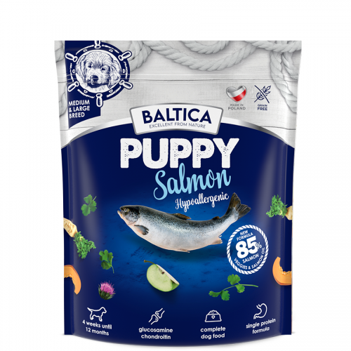 2x Łosoś (Hypoallergenic) dla szczeniąt ras średnich i dużych karma 1kg -  Baltica Excellent