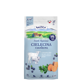 2x Cielęcina z jagnięciną dla ras średnich i dużych karma 3kg - Baltica Smaki Regionów