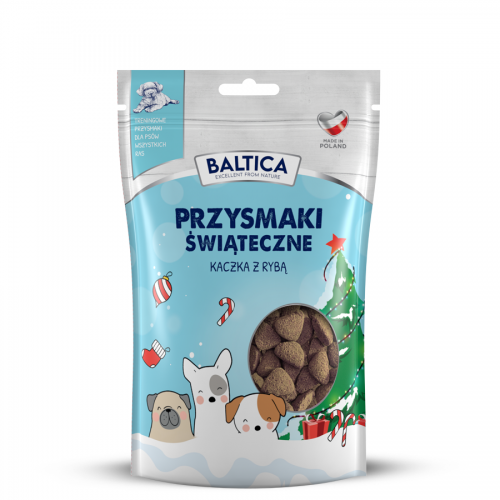 Wołowina dla ras średnich i dużych karma 3kg - Baltica Natural & Balance + Przysmaki świąteczne 100g