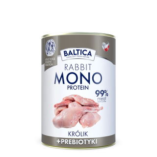 12x Karma mokra MONO królik z prebiotykami dla psa 400g - Baltica Nutraceutic