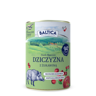 12x Karma mokra dziczyzna z żurawiną dla psa 400g - Baltica Smaki Regionów