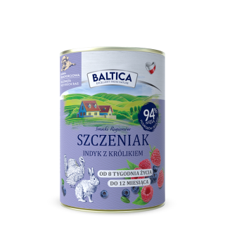 12x Karma mokra indyk-królik dla szczeniąt 400g - Baltica Smaki Regionów