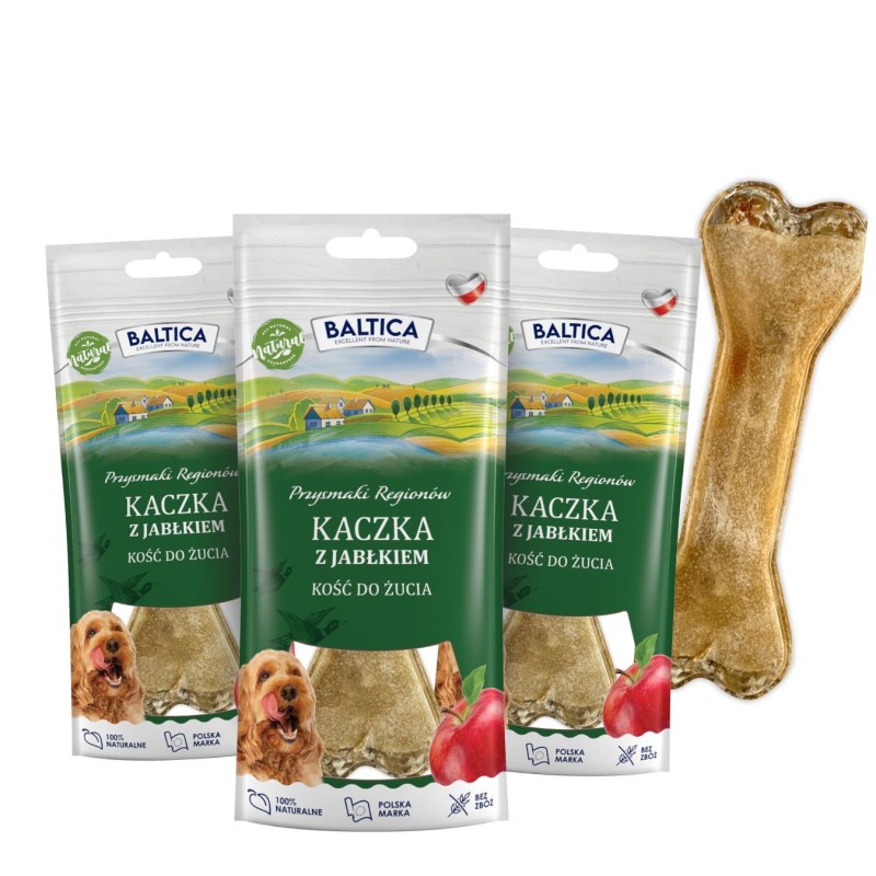 3x Kość do żucia kaczka z jabłkiem 1 szt.