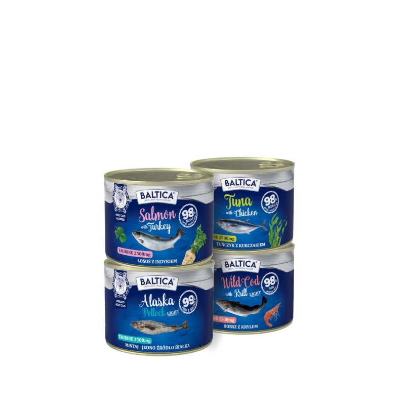 Zestaw 4x 185g karma dla kotów dorosłych MIX 1