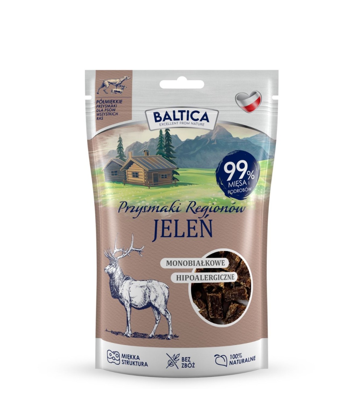 Półmiękkie przysmaki dla psów z jelenia 80g