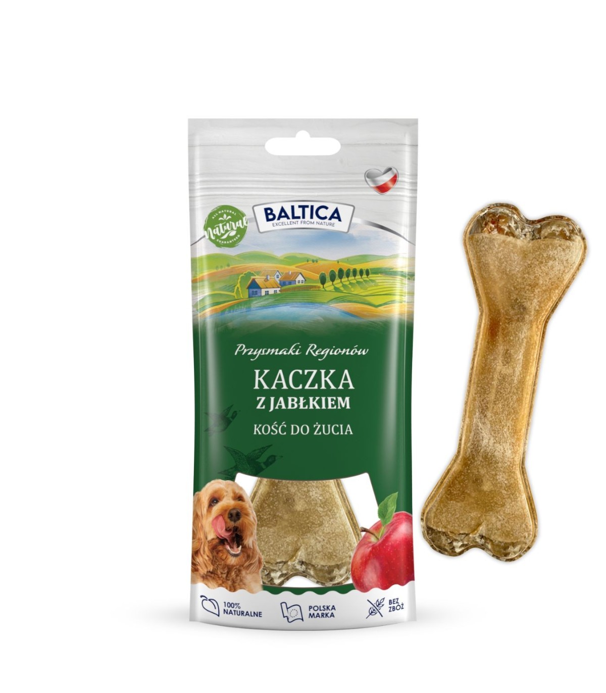 Kość do żucia kaczka z jabłkiem 1 szt.