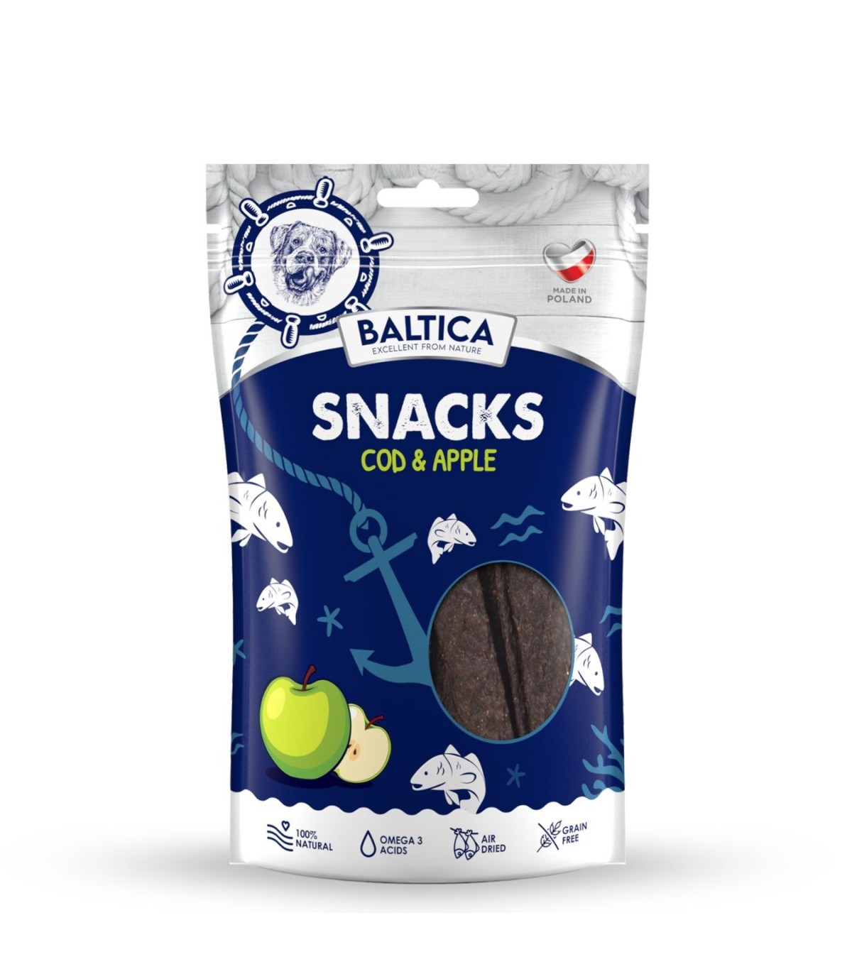 BALTICA Snacks paski dorsz z jabłkiem PRODUKT POLSKI