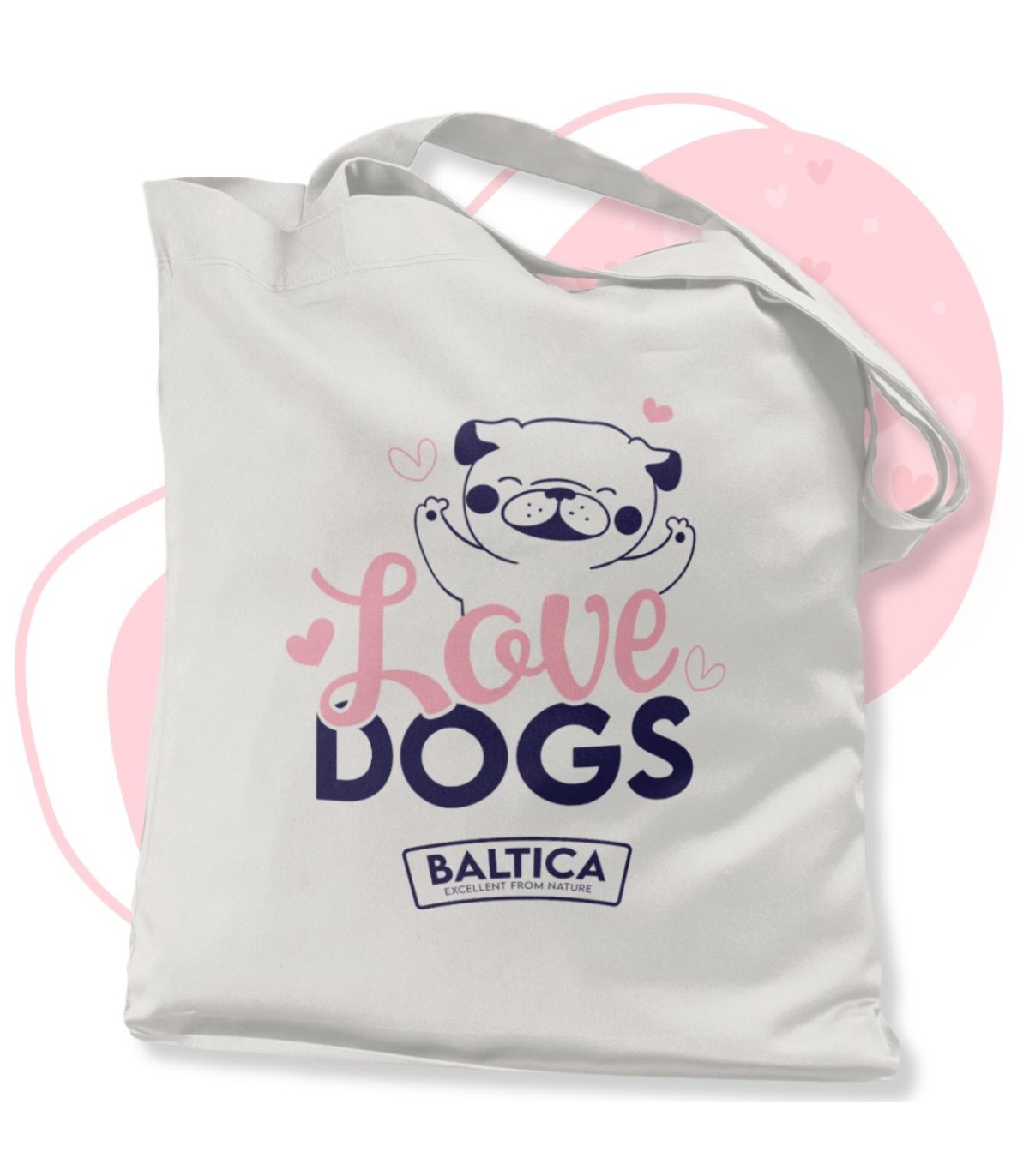Torba bawełniana LOVE DOGS biała Walentynki! ❤