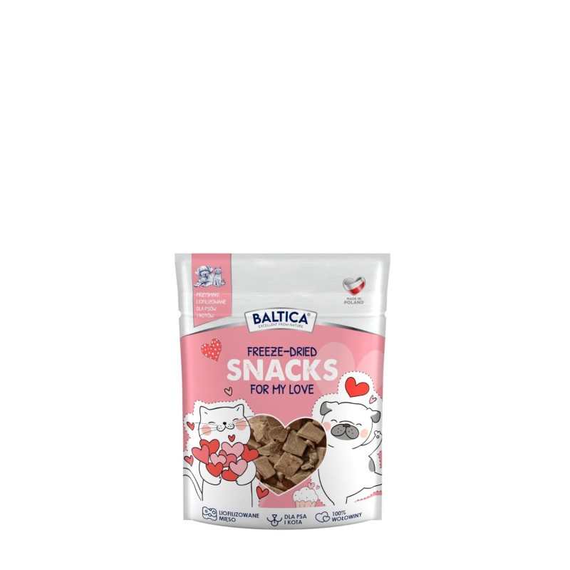 Baltica Freeze - Dried Snacks For My Love liofilizowane serca wołowe dla psa i kota 10g