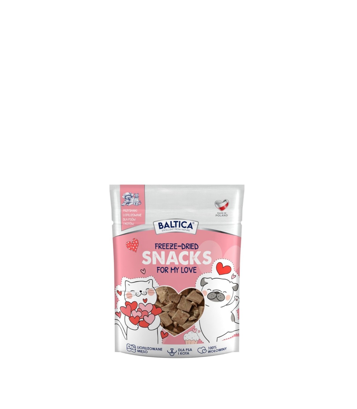 Baltica Freeze - Dried Snacks For My Love liofilizowane serca wołowe dla psa i kota 10g