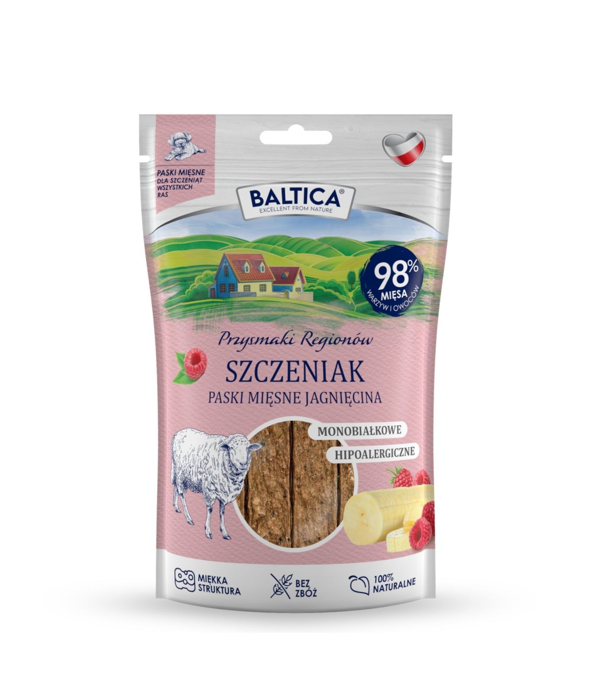 Mięsne paski dla szczeniąt jagnięcina 90g - Baltica Smaki Regionów