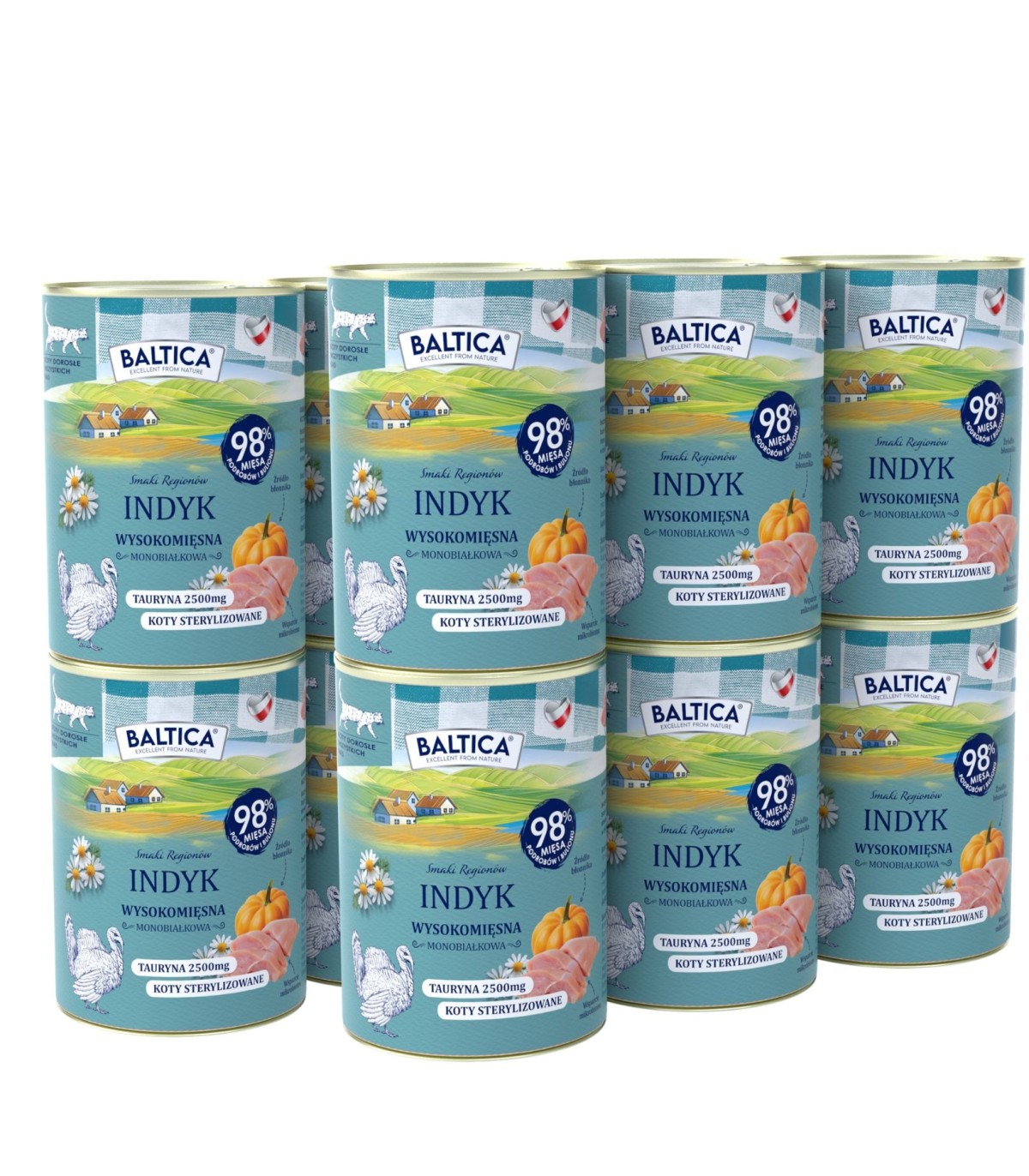 12x Karma mokra mono indyk dla kota 400g - Baltica Smaki Regionów