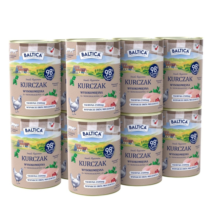 12x Karma mokra mono kurczak dla kota 400g - Baltica Smaki Regionów