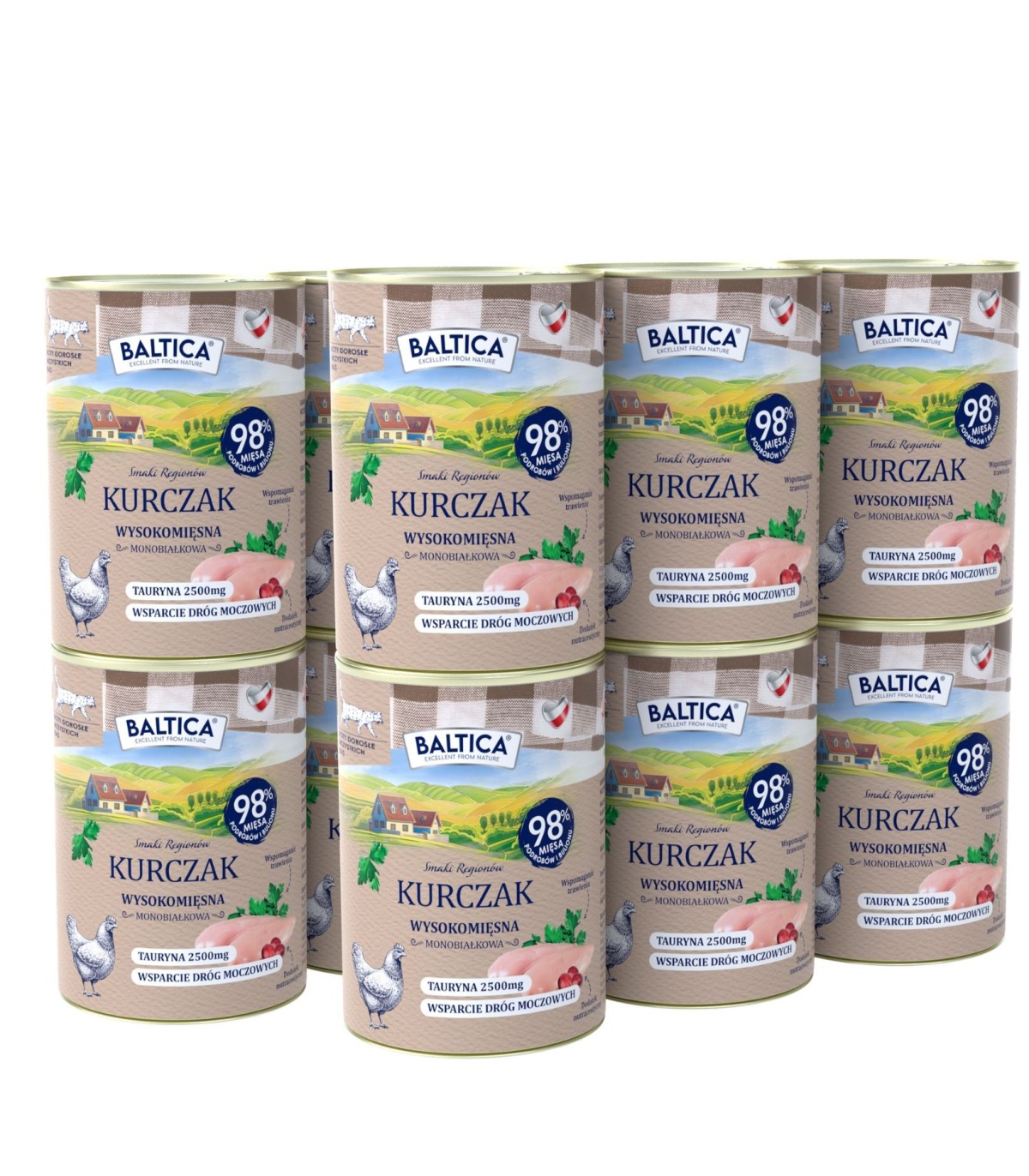 12x Karma mokra mono kurczak dla kota 400g - Baltica Smaki Regionów