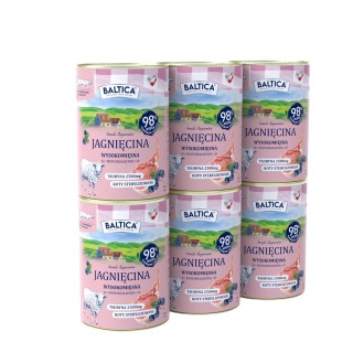 6x Karma mokra mono jagnięcina dla kota 400g - Baltica Smaki Regionów