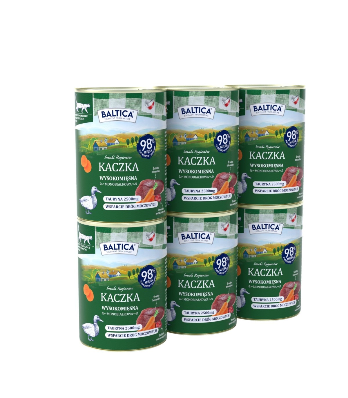 6x Karma mokra mono kaczka dla kota 400g - Baltica Smaki Regionów