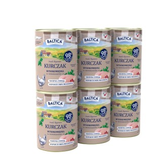 6x Karma mokra mono kurczak dla kota 400g - Baltica Smaki Regionów