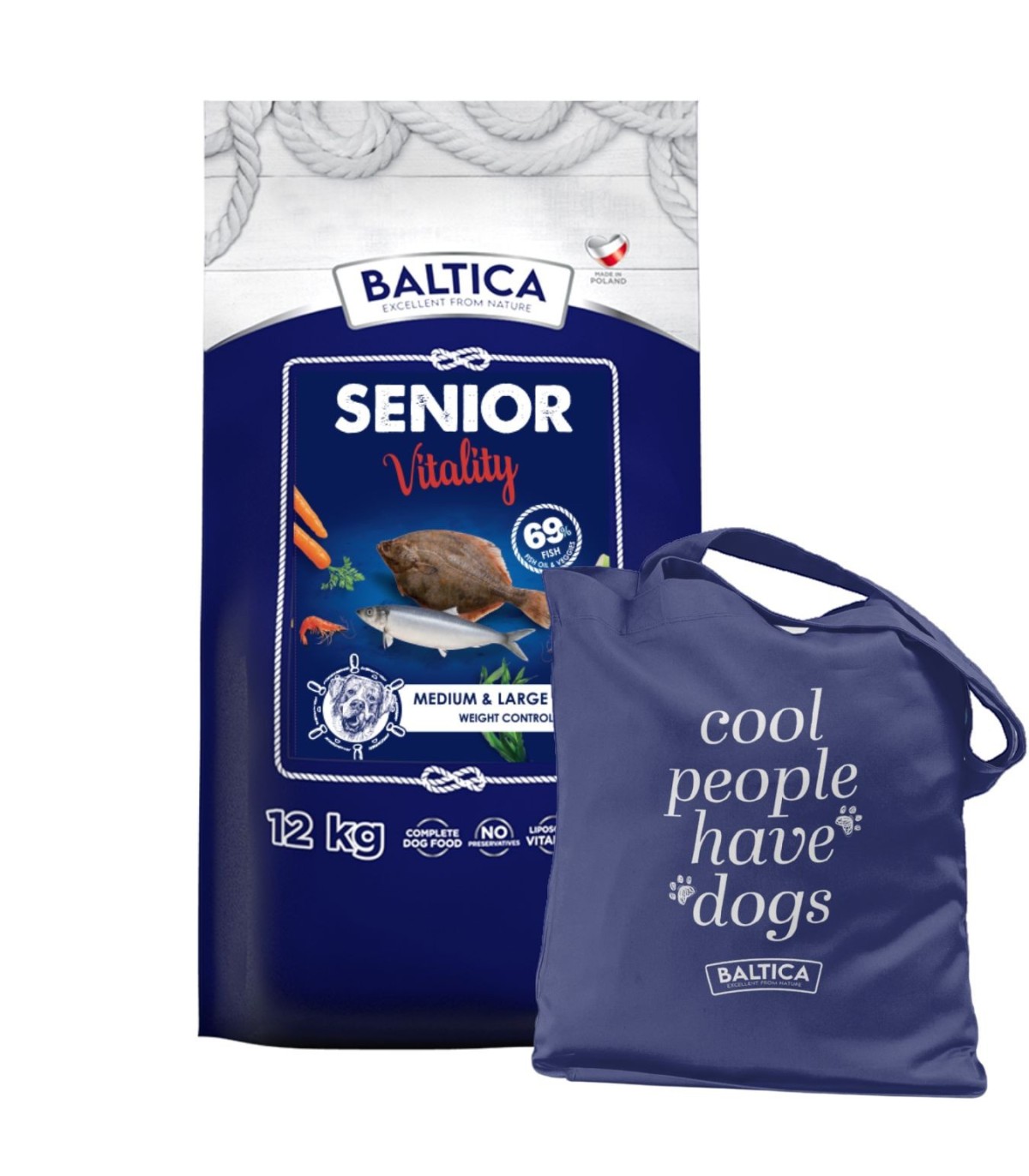 Ryby bałtyckie dla seniorów (Vitality) ras średnich i dużych karma 12kg - Baltica Excellent