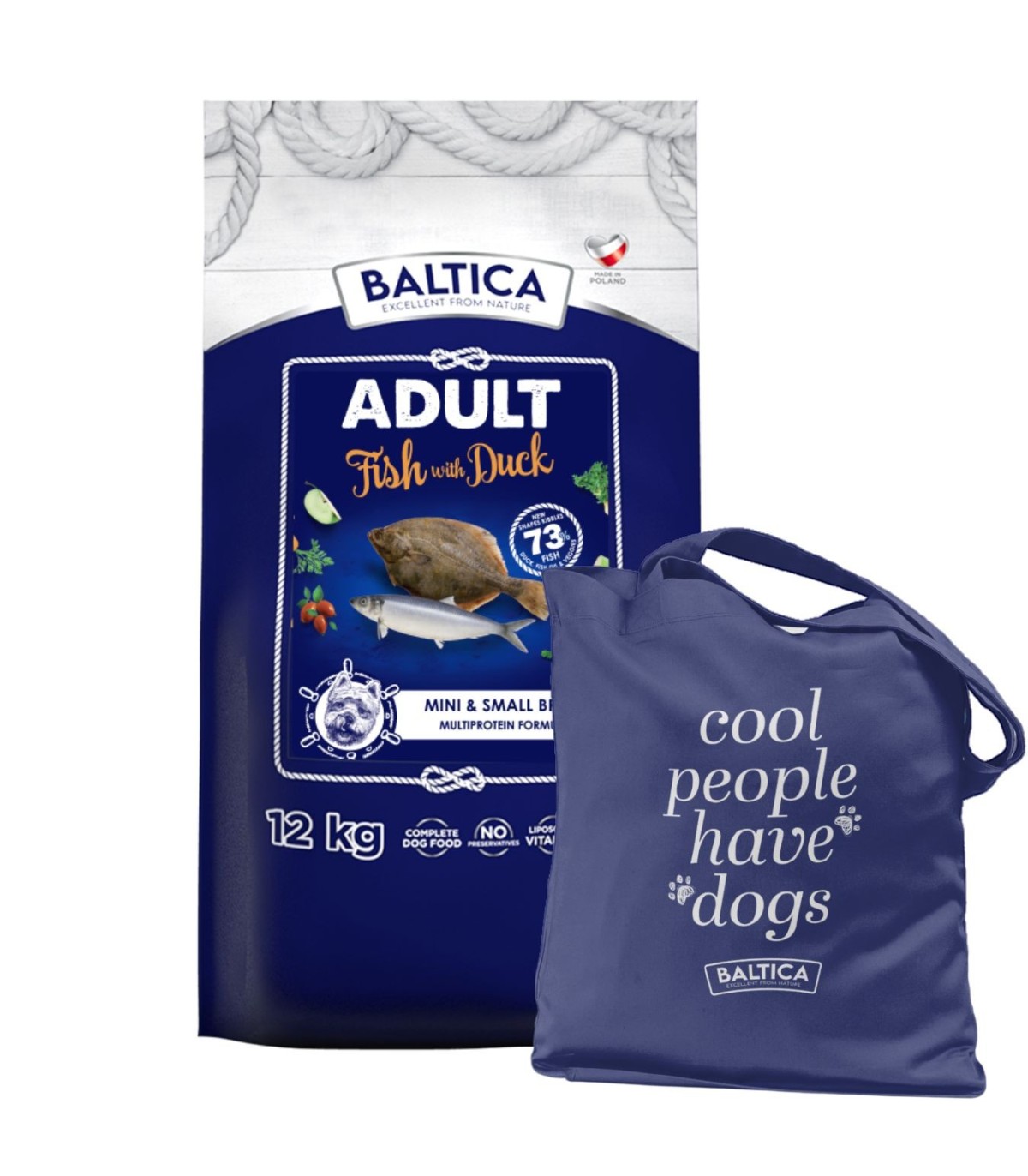 Ryba z kaczką dla ras małych i miniaturowych karma 12kg - Baltica Excellent