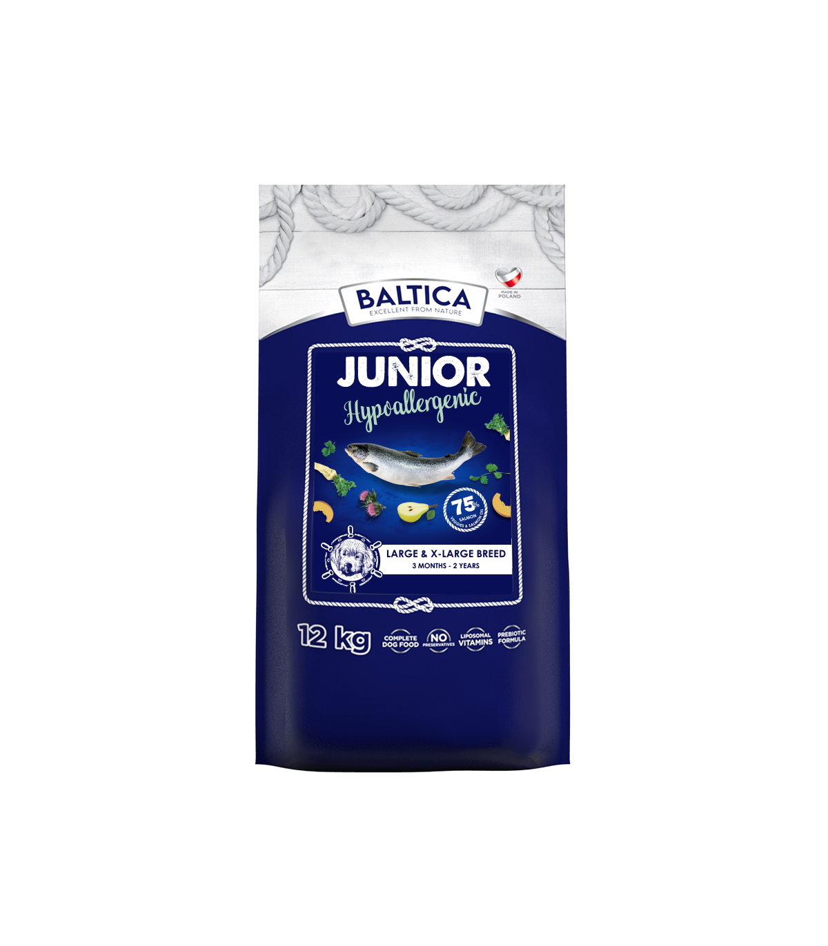 2x Łosoś (Hypoallergenic) dla szczeniąt ras dużych i olbrzymich karma 12kg - Rabat na drugie opakowanie