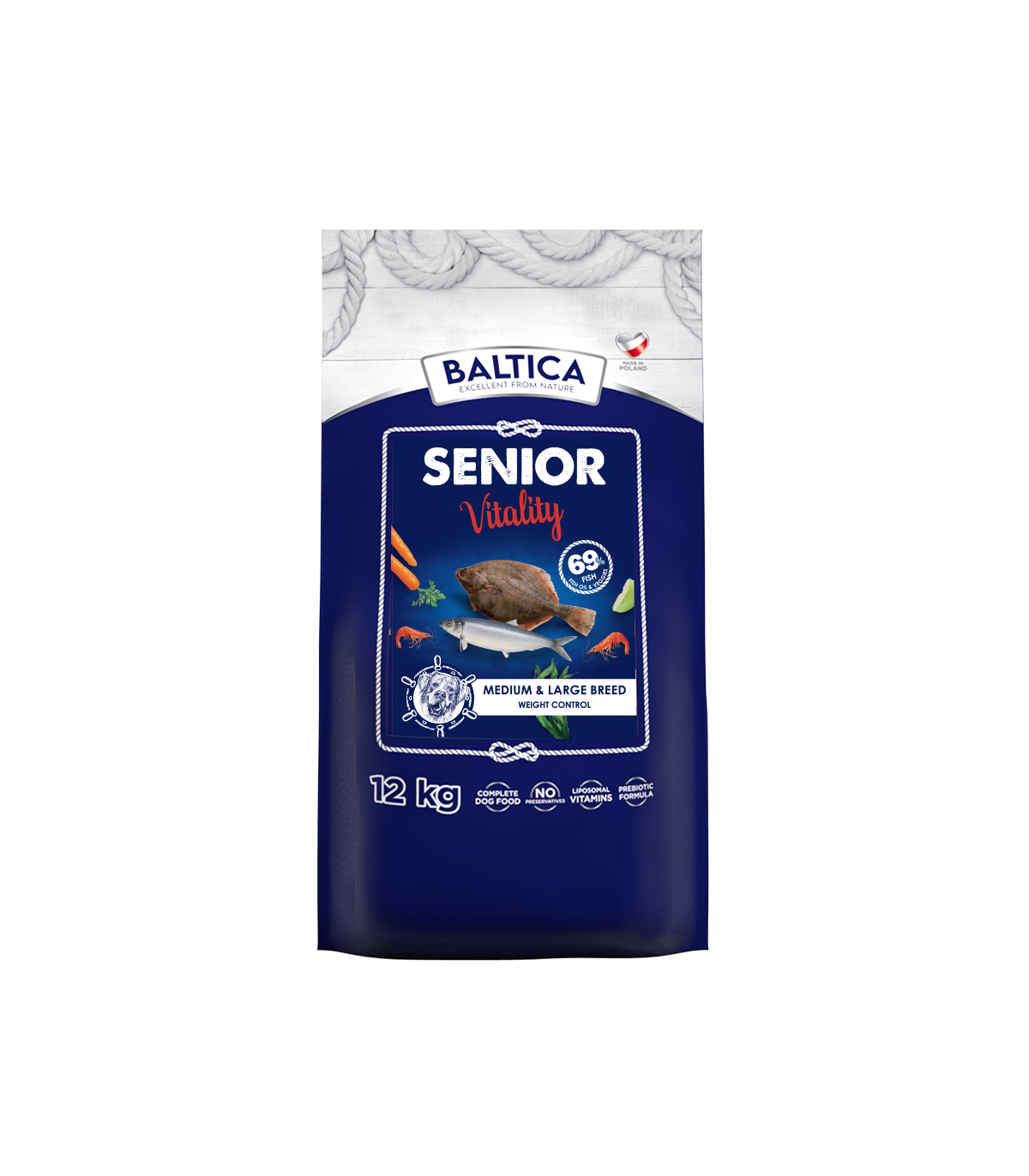 2x Ryby bałtyckie dla seniorów (Vitality) ras średnich i dużych karma 12kg - Rabat na drugie opakowanie