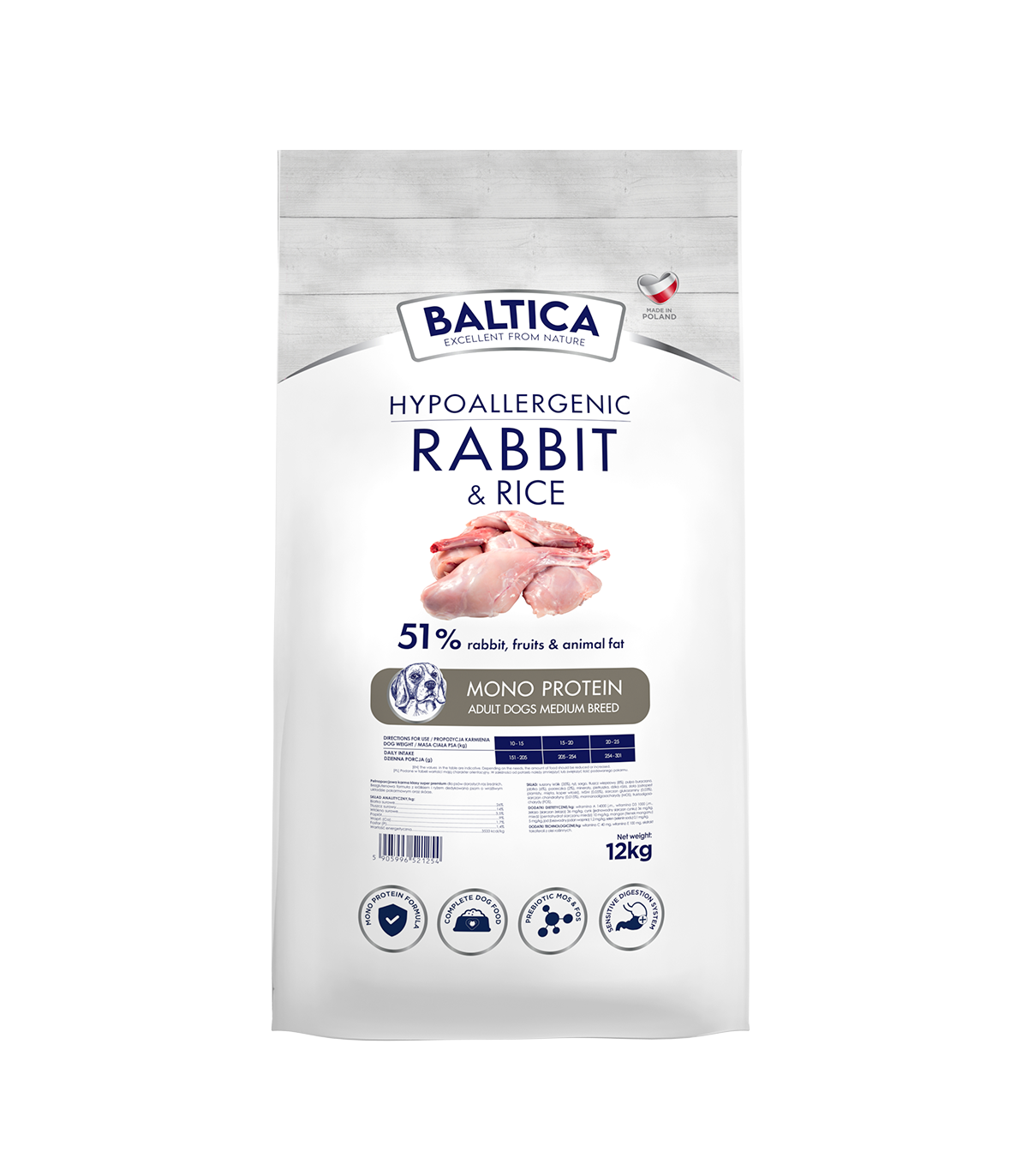 2x Królik z ryżem dla ras średnich karma 12kg - Rabat na drugie opakowanie