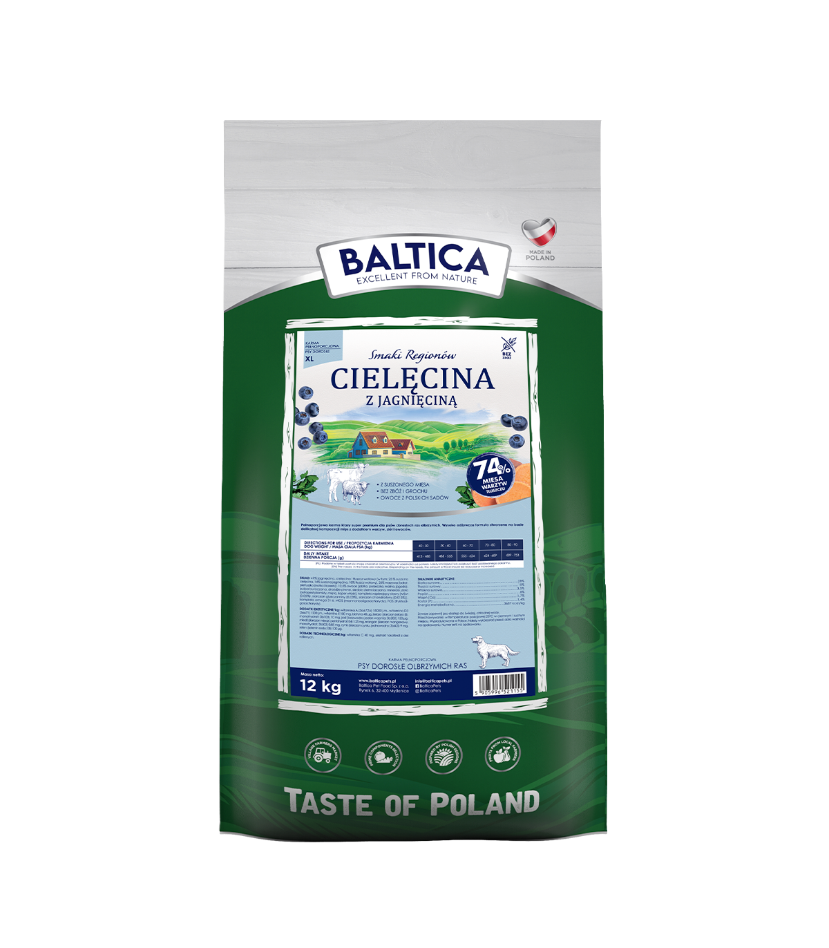 2x Cielęcina z jagnięciną dla ras olbrzymich karma 12kg - Rabat na drugie opakowanie