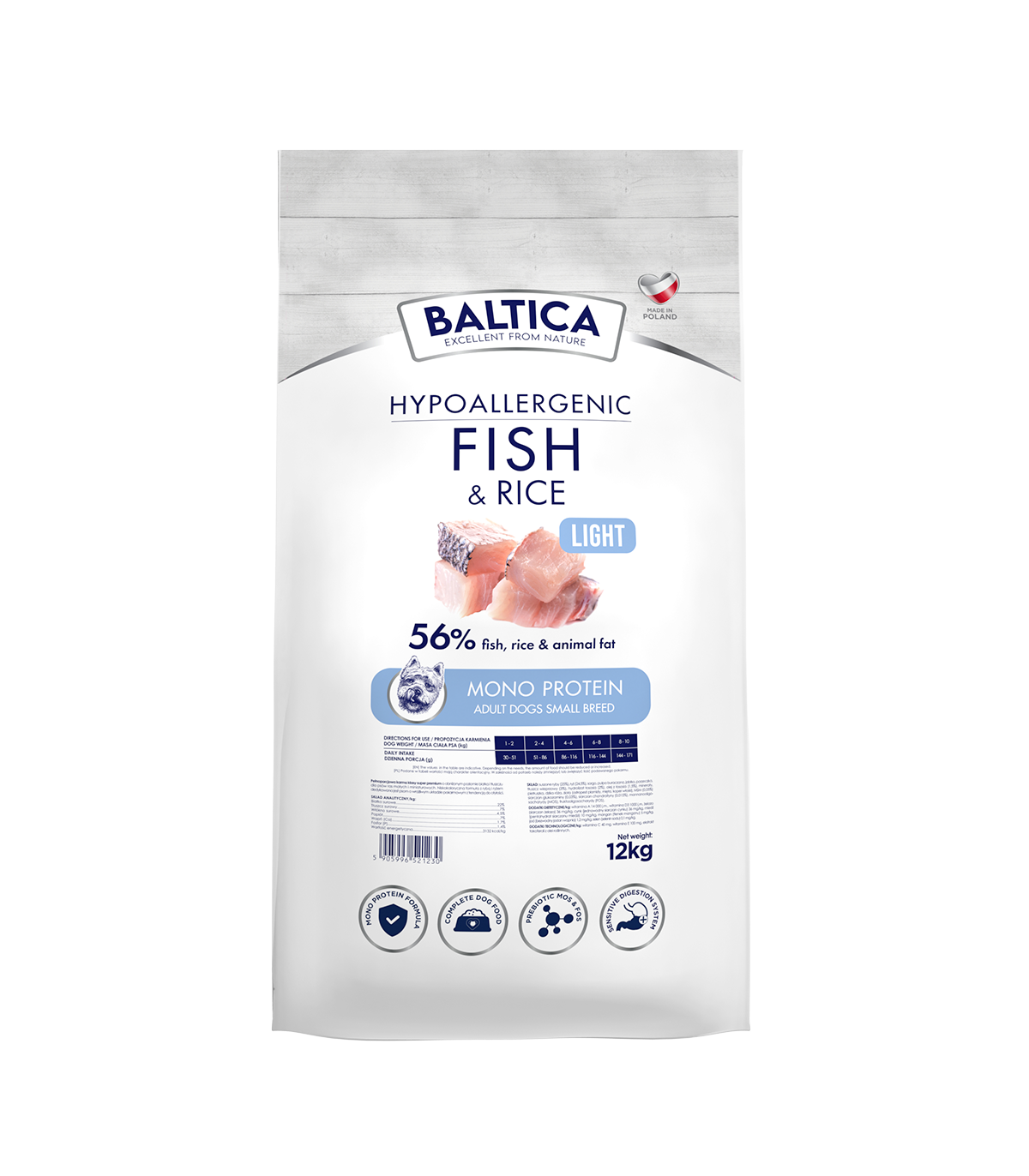 2x Ryba z ryżem (Light) dla ras małych i miniaturowych karma 12kg - Rabat na drugie opakowanie