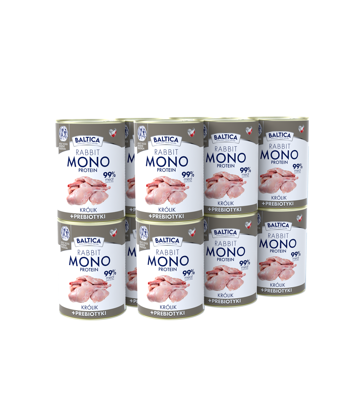 12x Karma mokra MONO królik z prebiotykami dla psa 400g - Baltica Nutraceutic