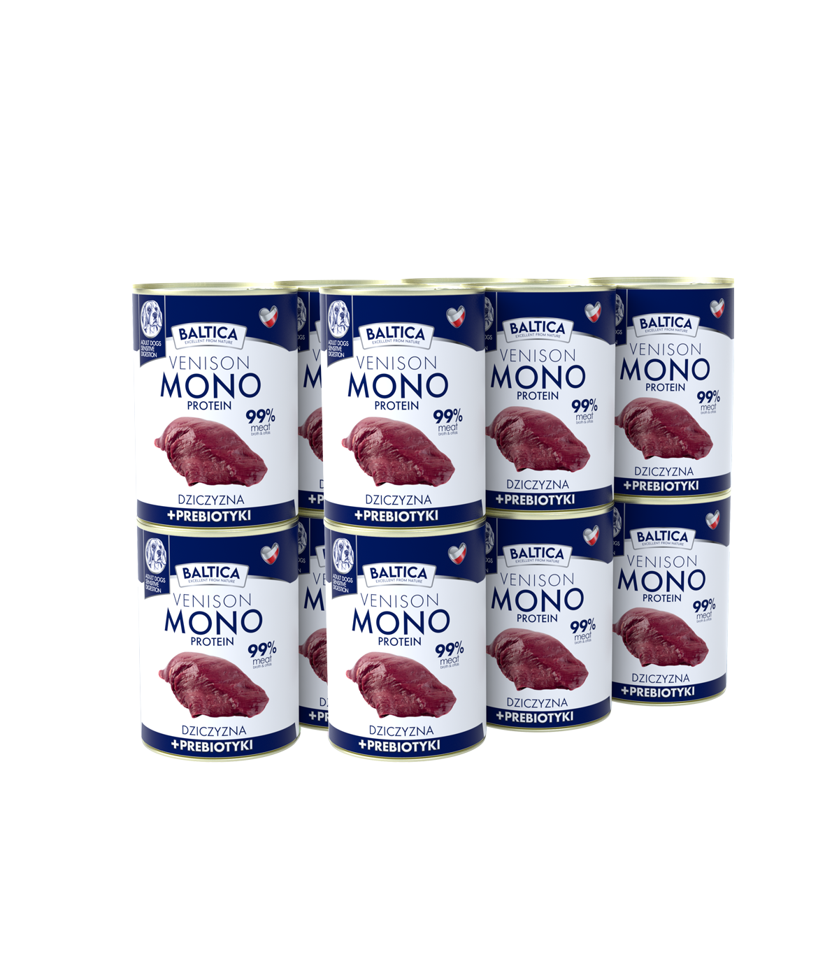 12x Karma mokra MONO dziczyzna z prebiotykami dla psa 400g - Baltica Nutraceutic