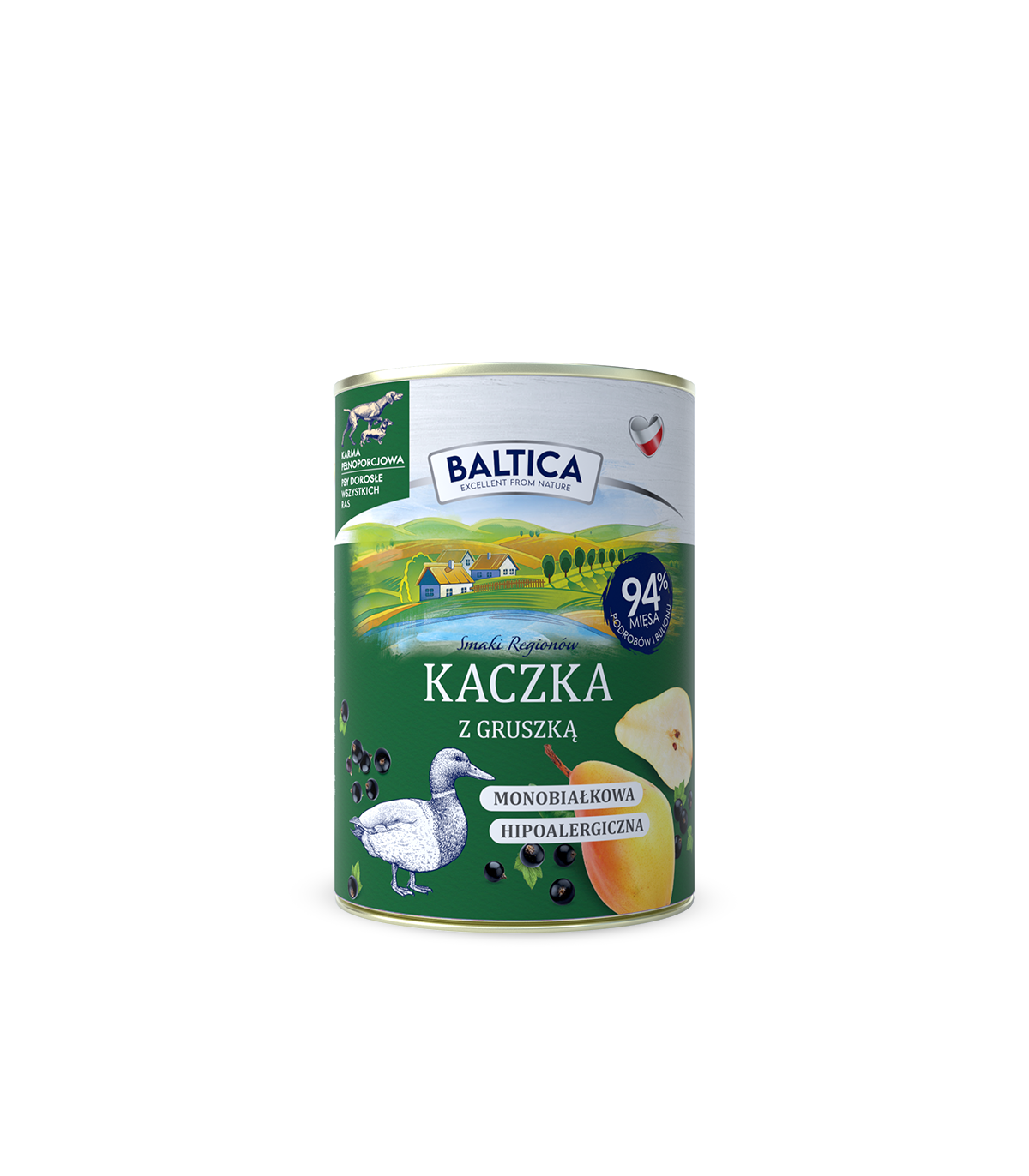 12x Karma mokra kaczka z gruszką dla psa 400g - Baltica Smaki Regionów