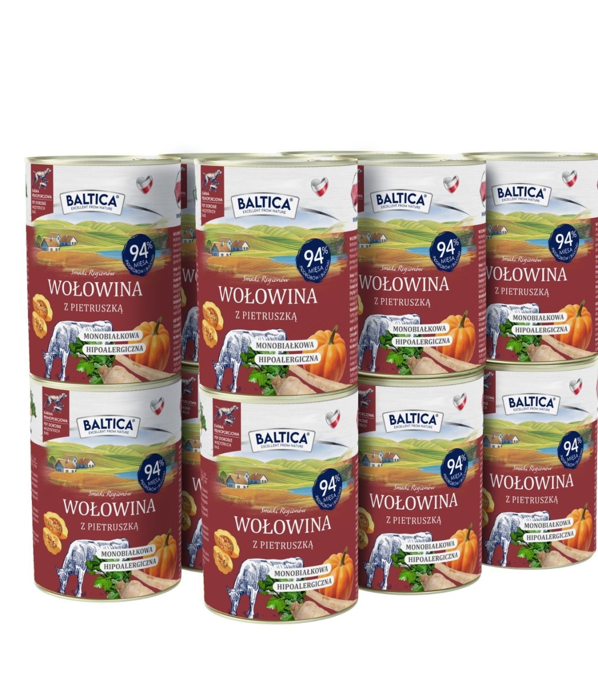 12x Karma mokra wołowina z pietruszką dla psa 400g - Baltica Smaki Regionów