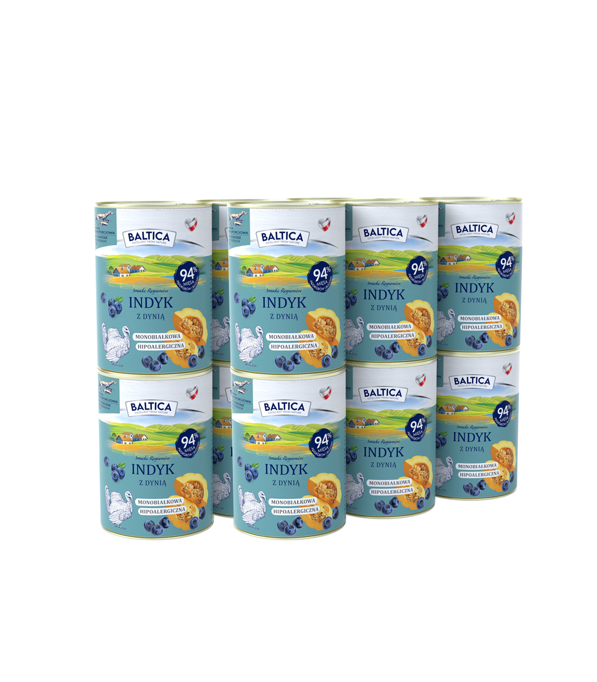 12x Karma mokra indyk z dynią dla psa 400g - Baltica Smaki Regionów