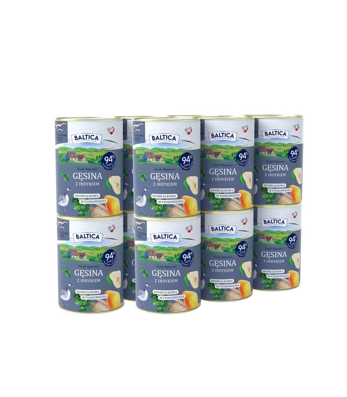 12x Karma mokra gęsina z indykiem dla psa 400g - Baltica Smaki Regionów