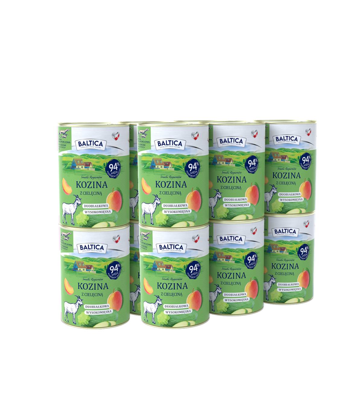 12X Karma mokra kozina z cielęciną dla psa 400g - Baltica Smaki Regionów