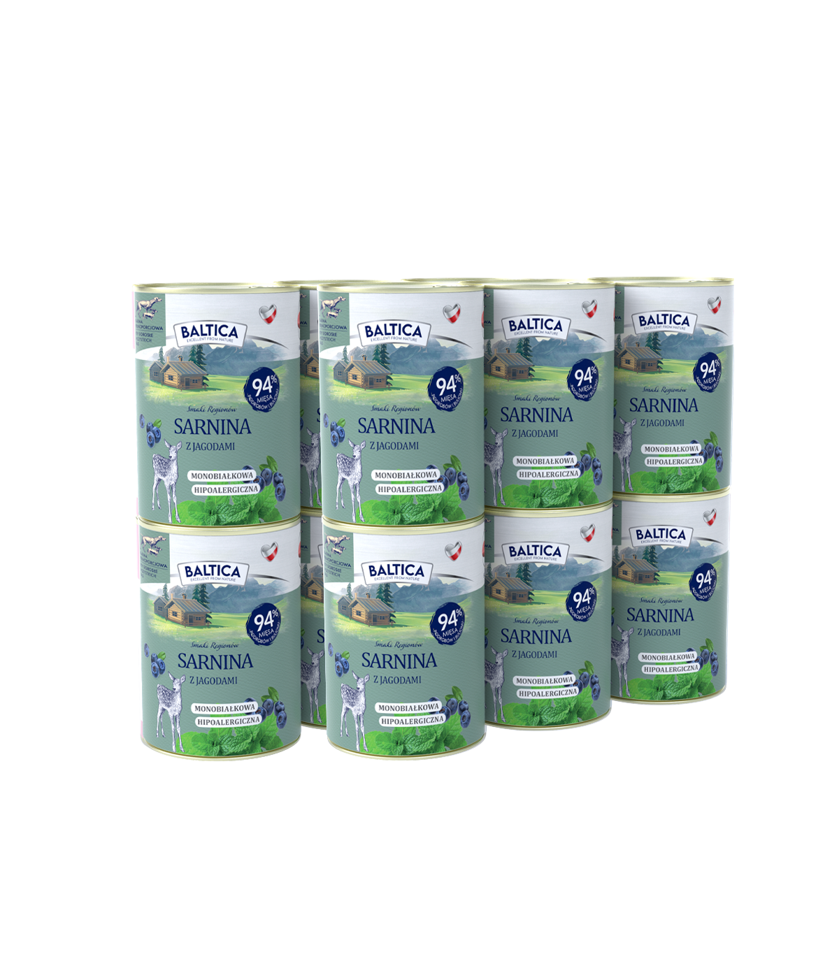 12x Karma mokra sarnina z jagodami dla psa 400g - Baltica Smaki Regionów