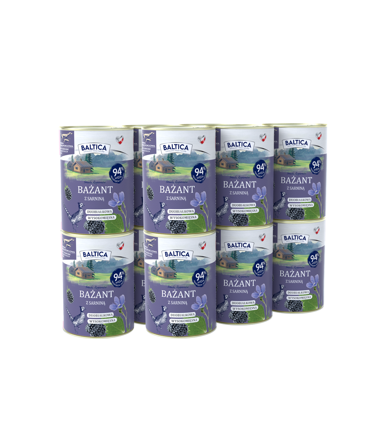 12x Karma mokra bażant z sarniną dla psa 400g - Baltica Smaki Regionów