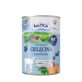 12x Karma mokra cielęcina z jagnięciną i batatem dla psa 400g - Baltica Smaki Regionów