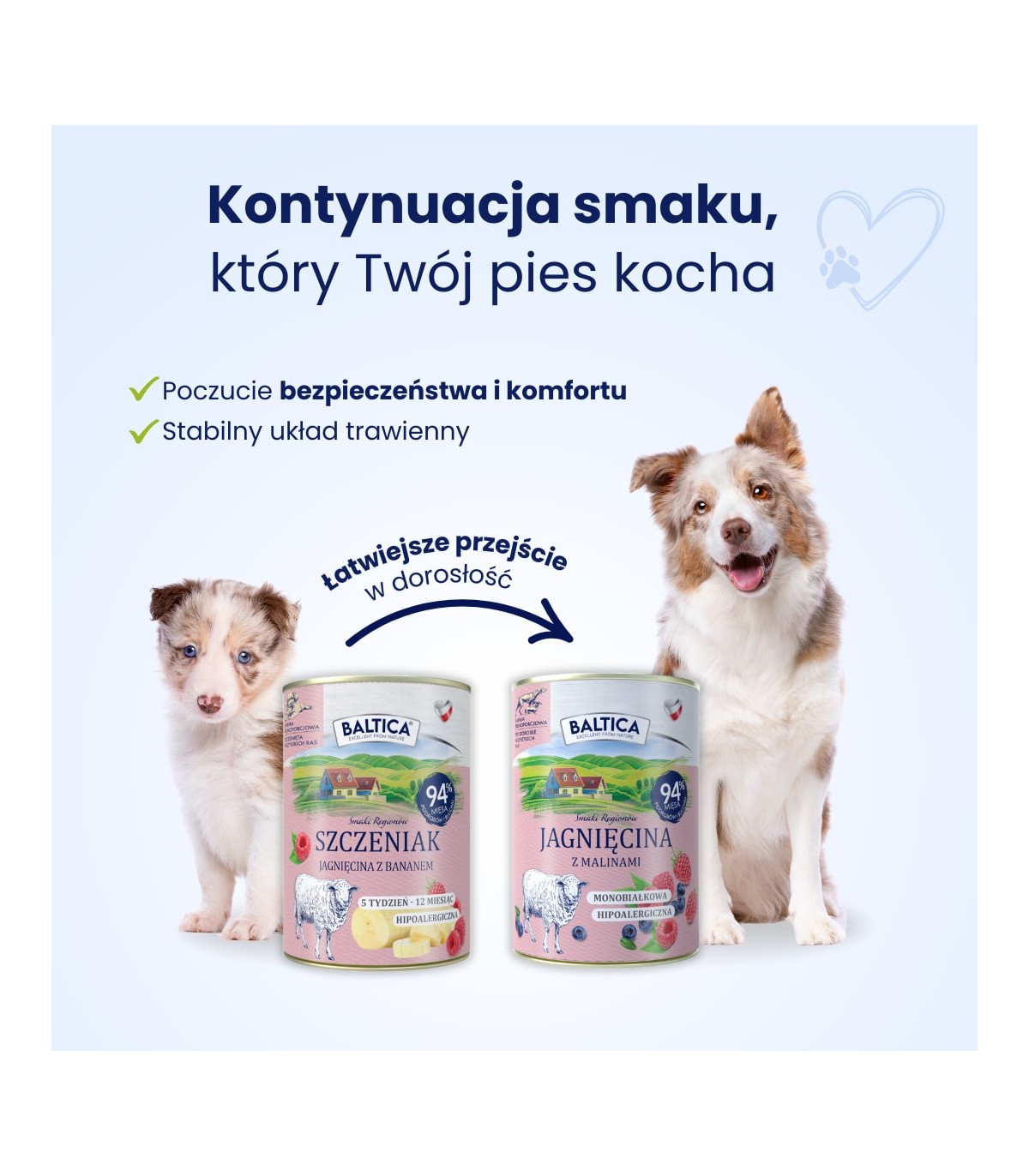 12x Karma mokra jagnięcina z bananem dla szczeniąt 400g - Baltica Smaki Regionów