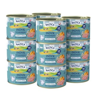 12x Karma mokra mono indyk dla kota 185g - Baltica Smaki Regionów