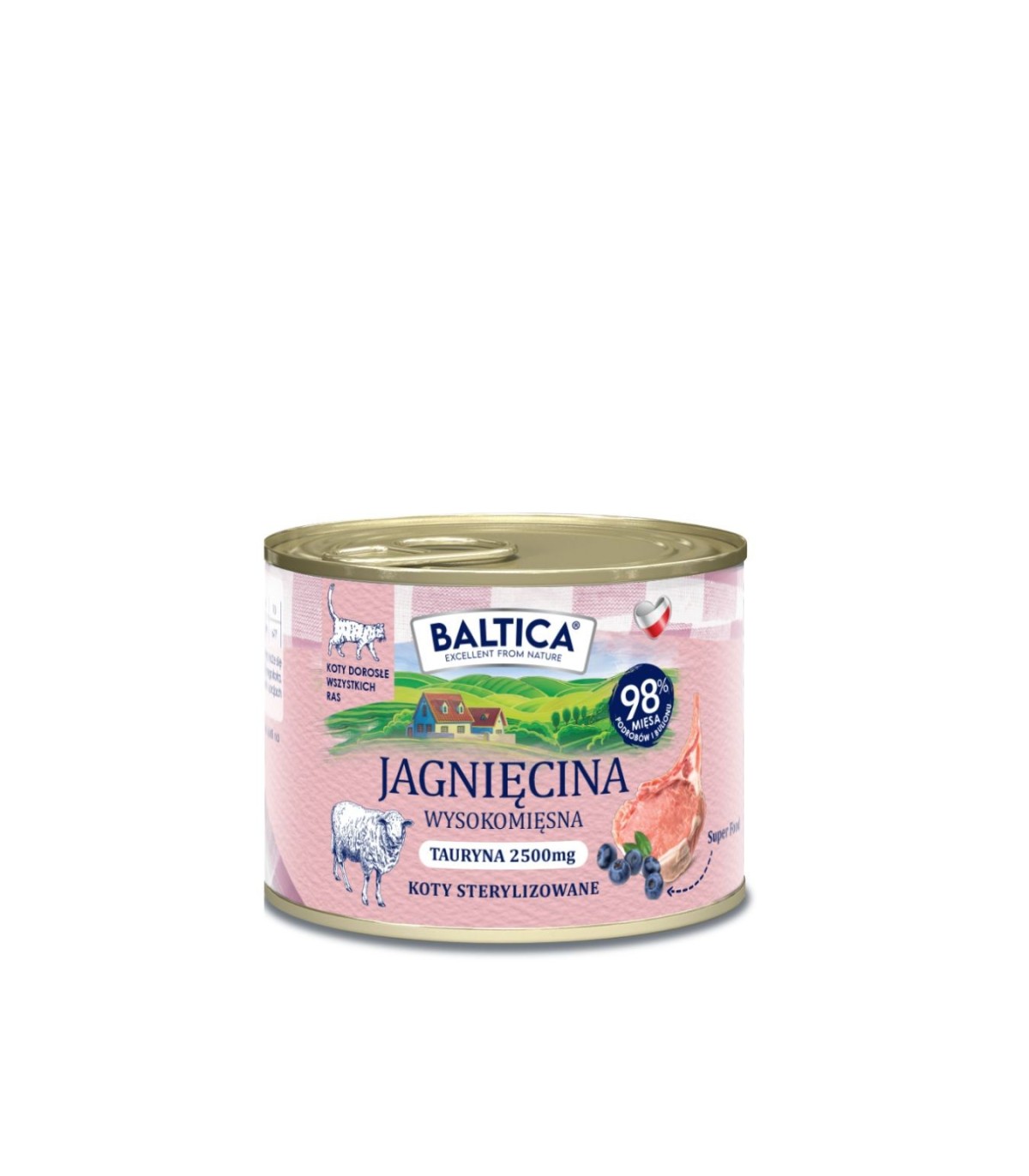 12x Karma mokra mono jagnięcina dla kota 185g - Baltica Smaki Regionów