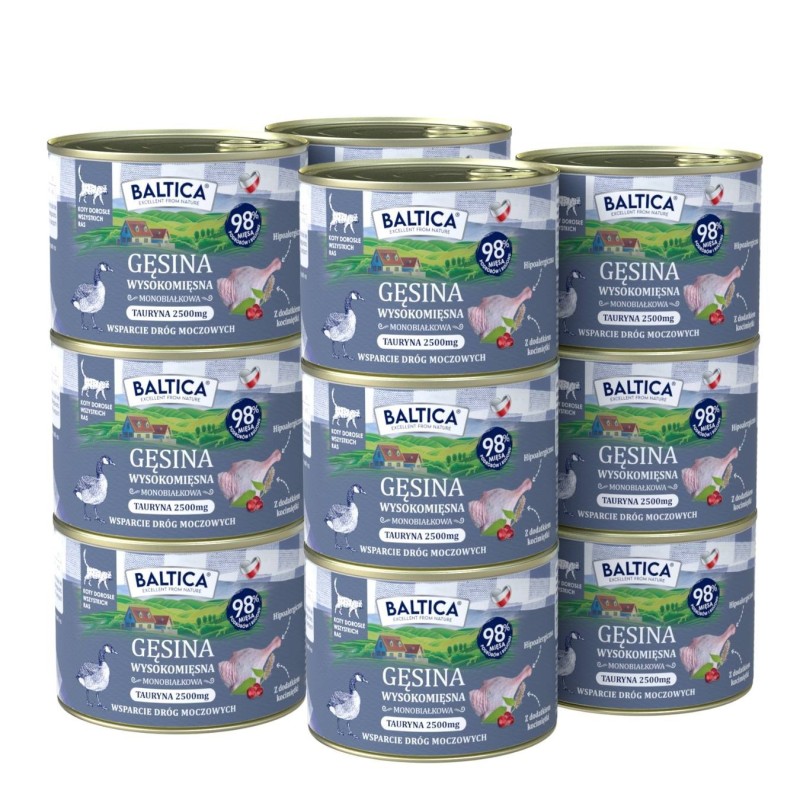 12x Karma mokra mono gęsina dla kota 185g - Baltica Smaki Regionów
