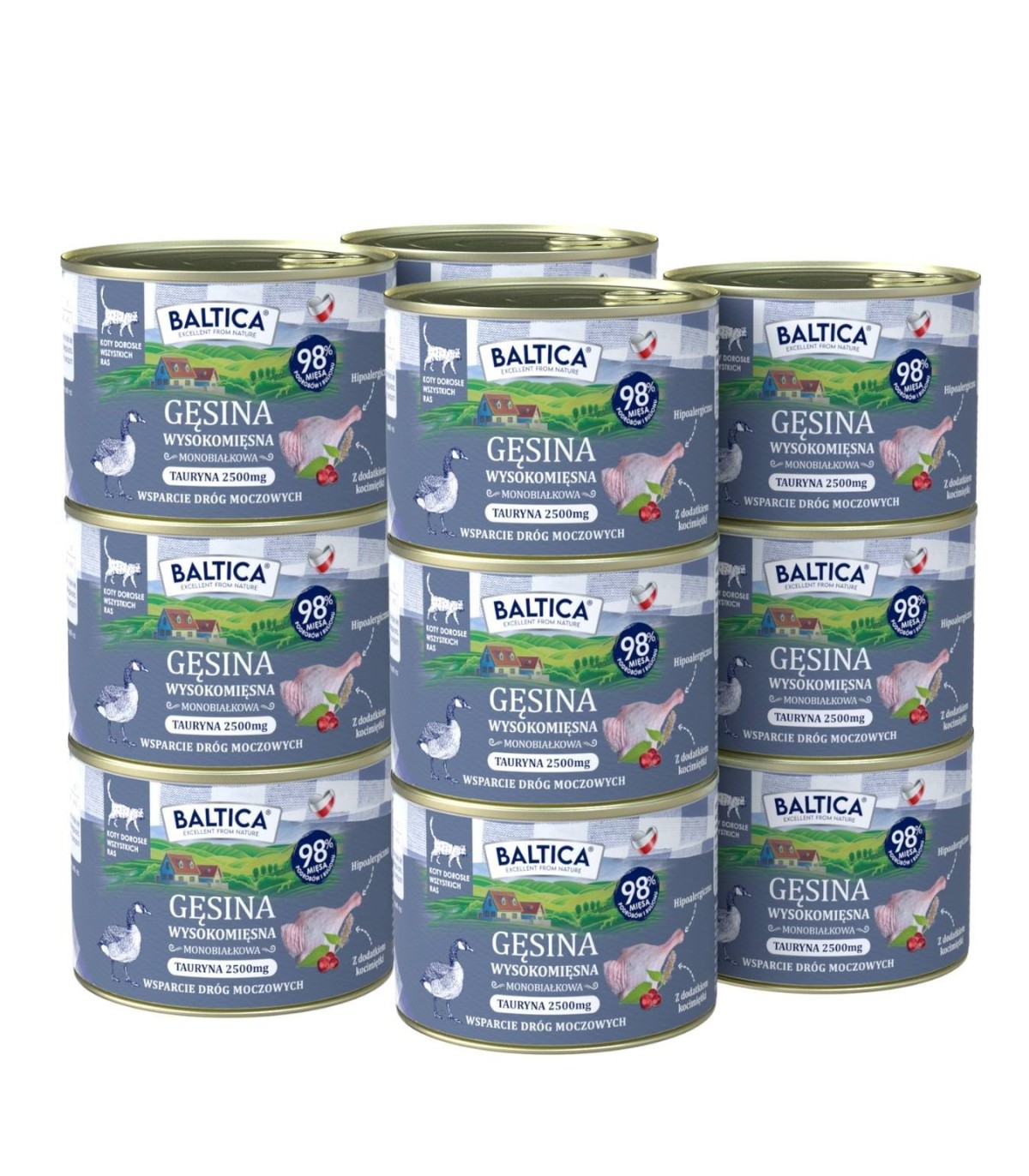 12x Karma mokra mono gęsina dla kota 185g - Baltica Smaki Regionów