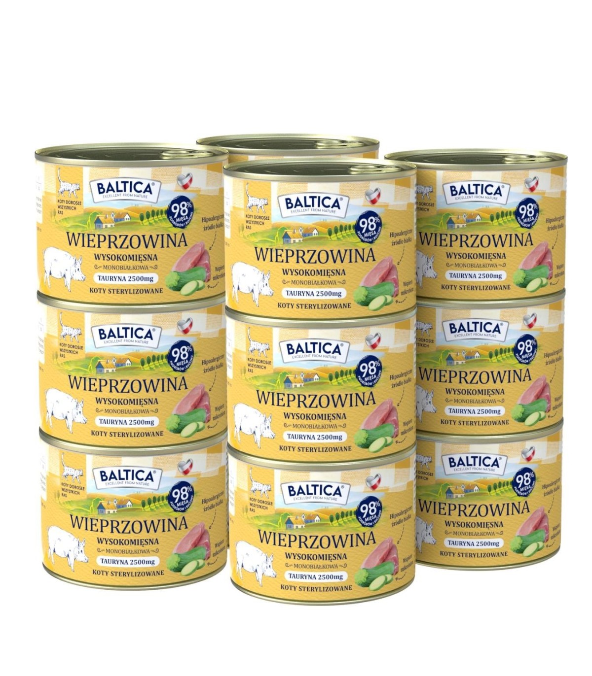 12x Karma mokra mono wieprzowina dla kota 185g - Baltica Smaki Regionów