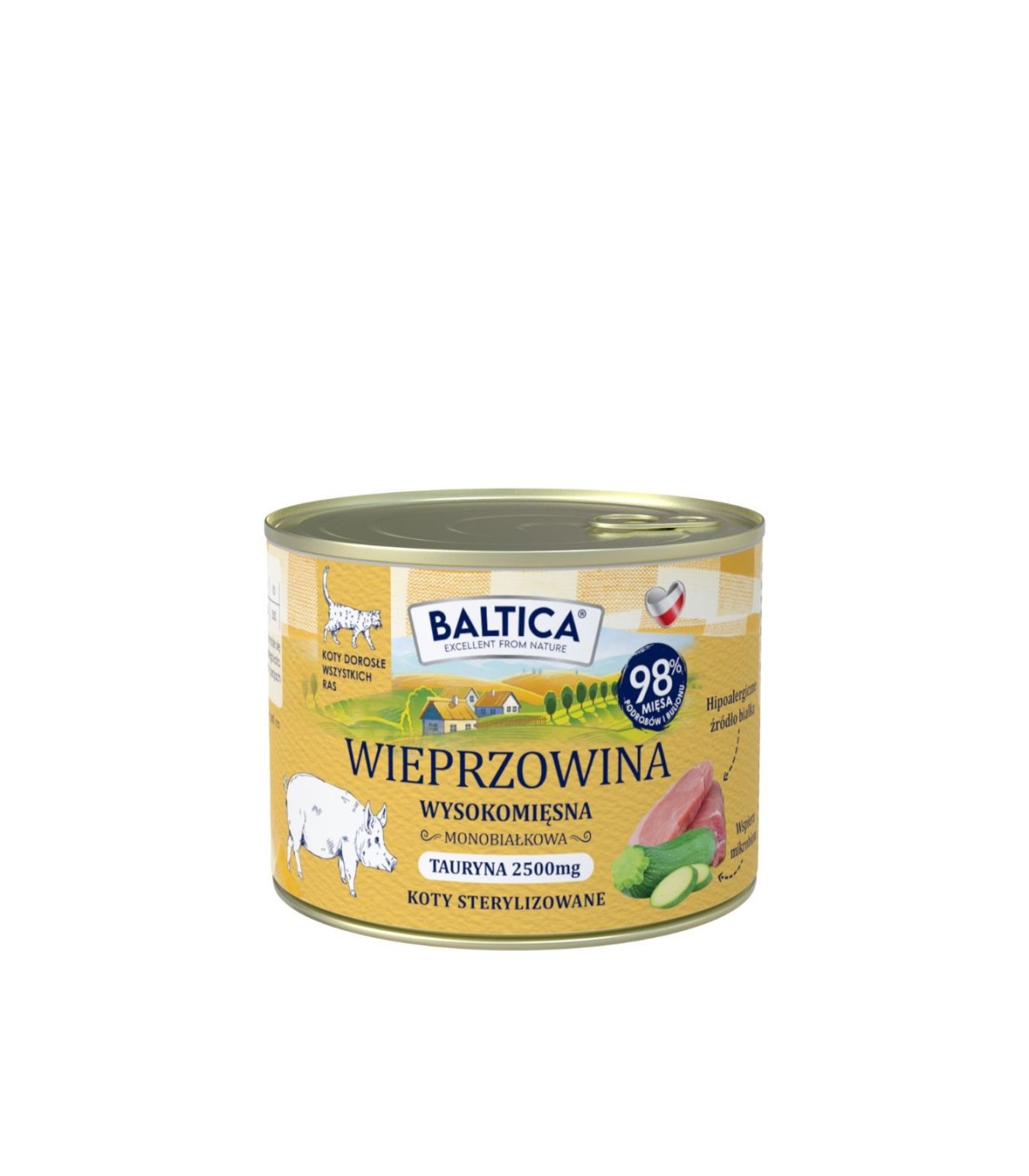 12x Karma mokra mono wieprzowina dla kota 185g - Baltica Smaki Regionów