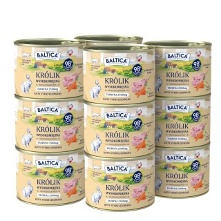 12x Karma mokra mono królik dla kota 185g - Baltica Smaki Regionów
