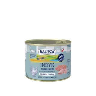 12x Karma mokra indyk z królikiem dla kota 185g - Baltica Smaki Regionów