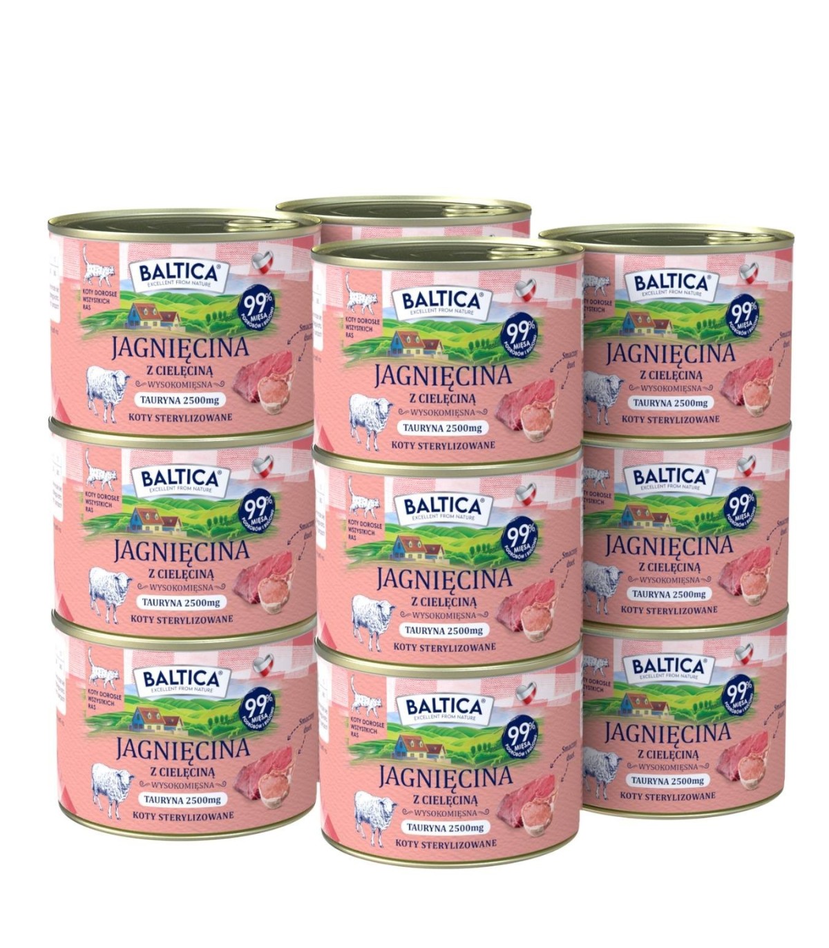 12x Karma mokra jagnięcina z cielęciną dla kota 185g - Baltica Smaki Regionów