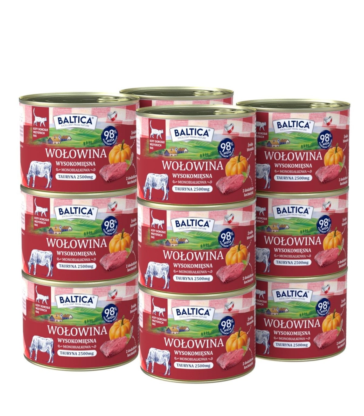 12x Karma mokra wołowina z wątróbką dla kota 185g - Baltica Smaki Regionów