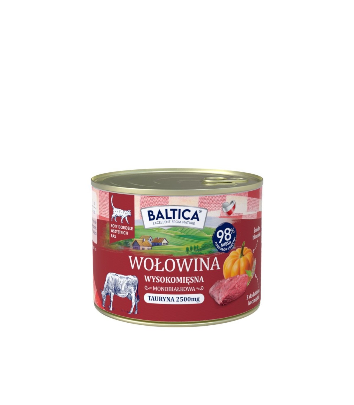 12x Karma mokra wołowina z wątróbką dla kota 185g - Baltica Smaki Regionów